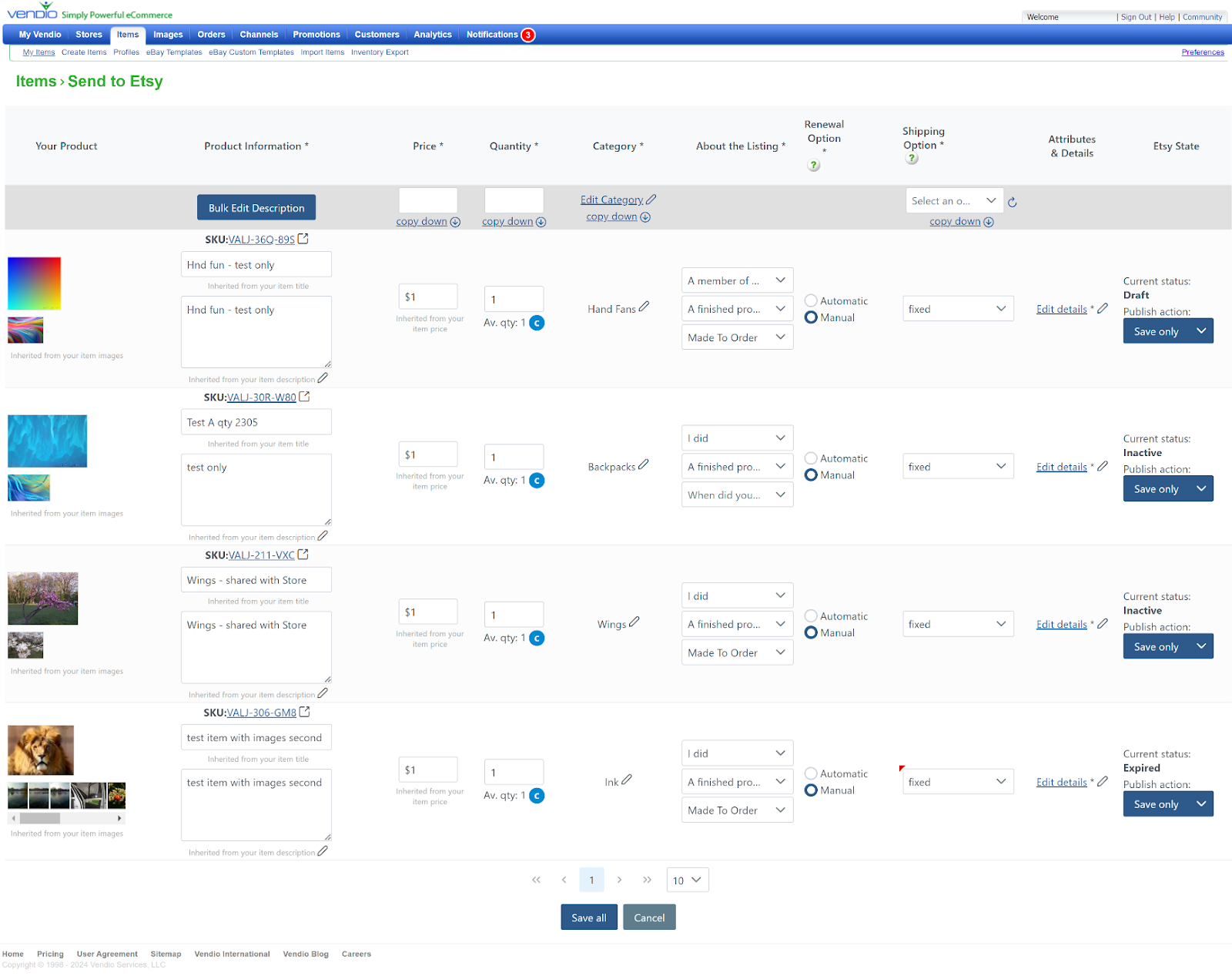Interface Changes for Sending Products in Bulk to Etsy – Vendio ...